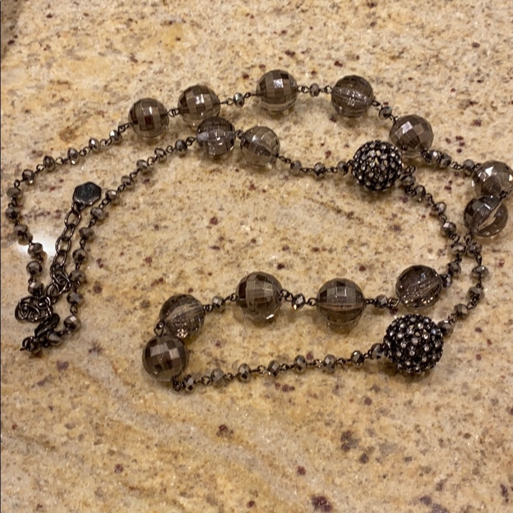 40 inch black and crystal  necklace